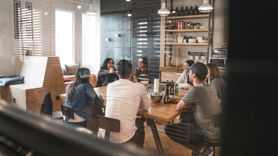 Group meeting in a modern conference room